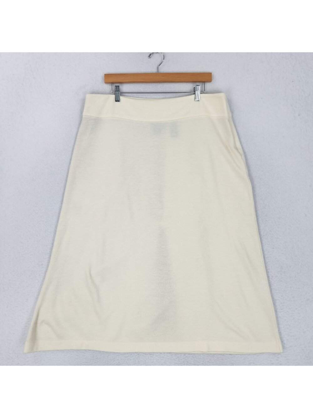 Ralph Lauren Skirt Womens XL Cream Knit A Line LRL Wool Blend Midi Casual